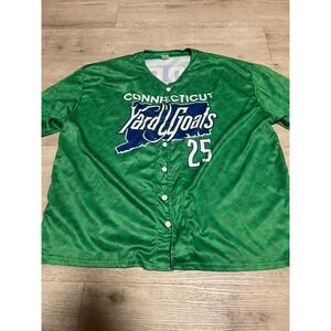 Hartford Yard Goats Baseball Jersey Mens XL Green MiLB Connecticut #25